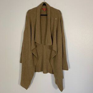 Sacks Fifth Avenue  Tan Drape Cardigan Wool Blend Size M/L